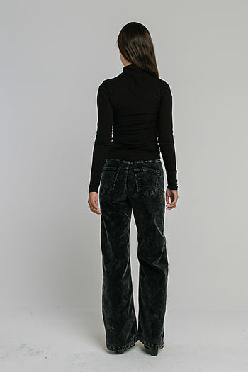 Rebecca Turtle Neck Top in Black