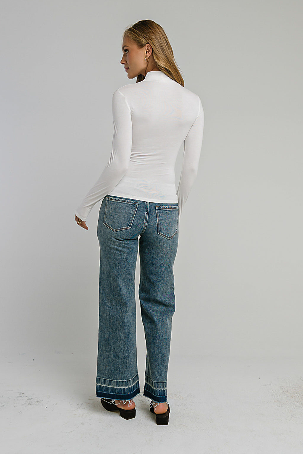 Rebecca Turtle Neck Top in Ivory