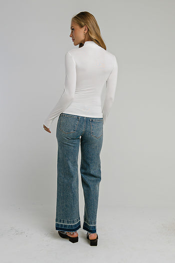 Rebecca Turtle Neck Top in Ivory