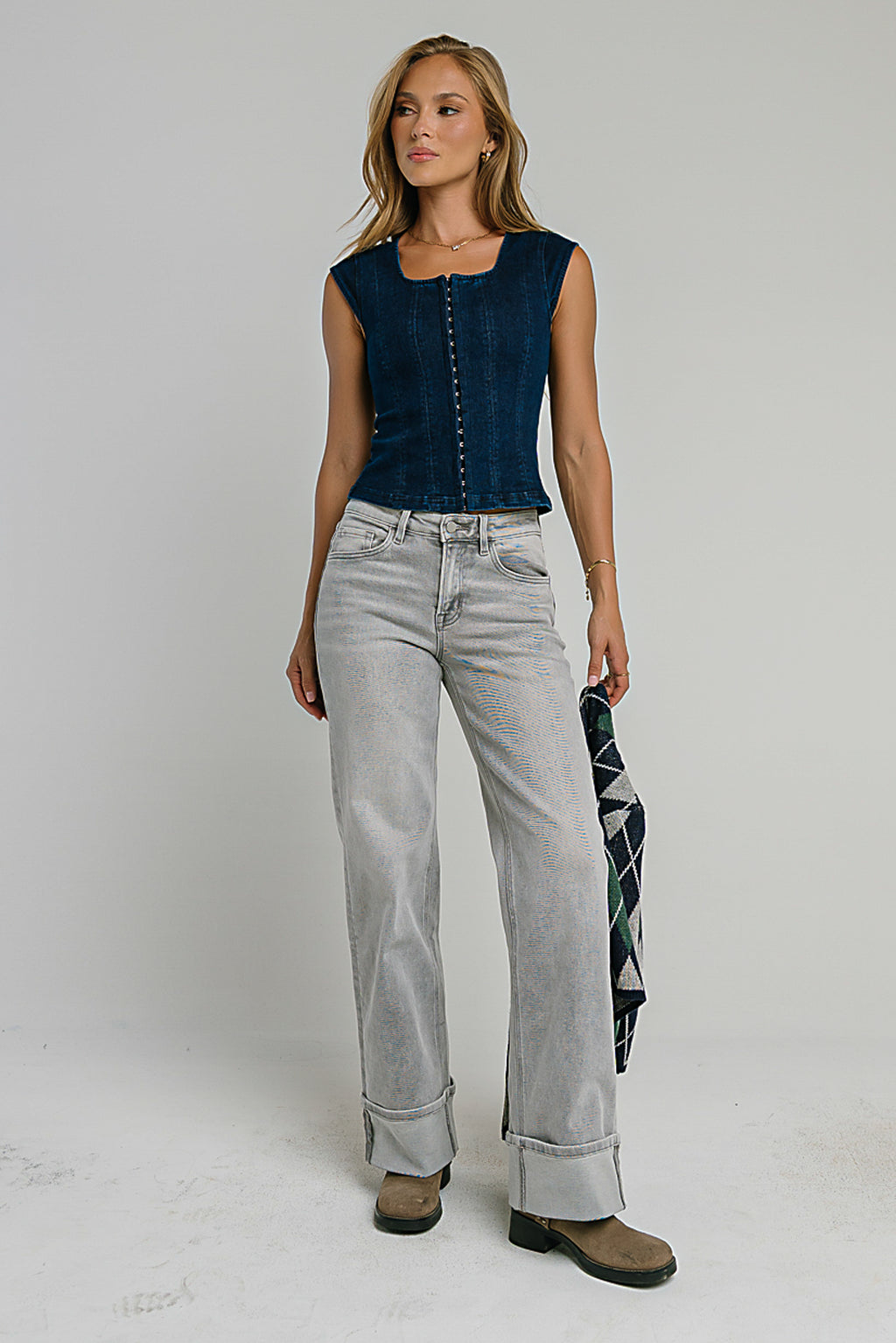 Vinnie Mid Rise Wide Leg Jeans