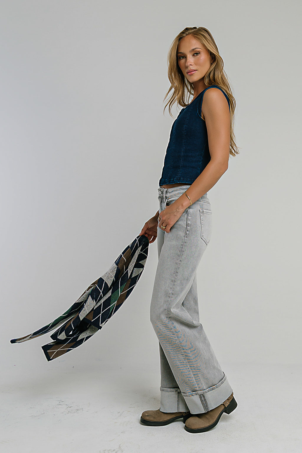 Vinnie Mid Rise Wide Leg Jeans