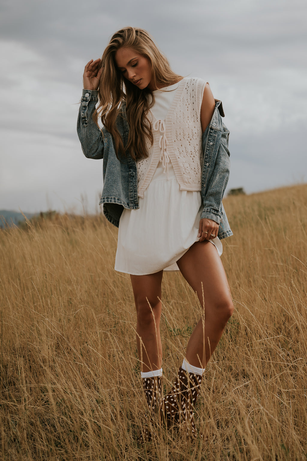 Joana Knit Vest in Ivory - FINAL SALE