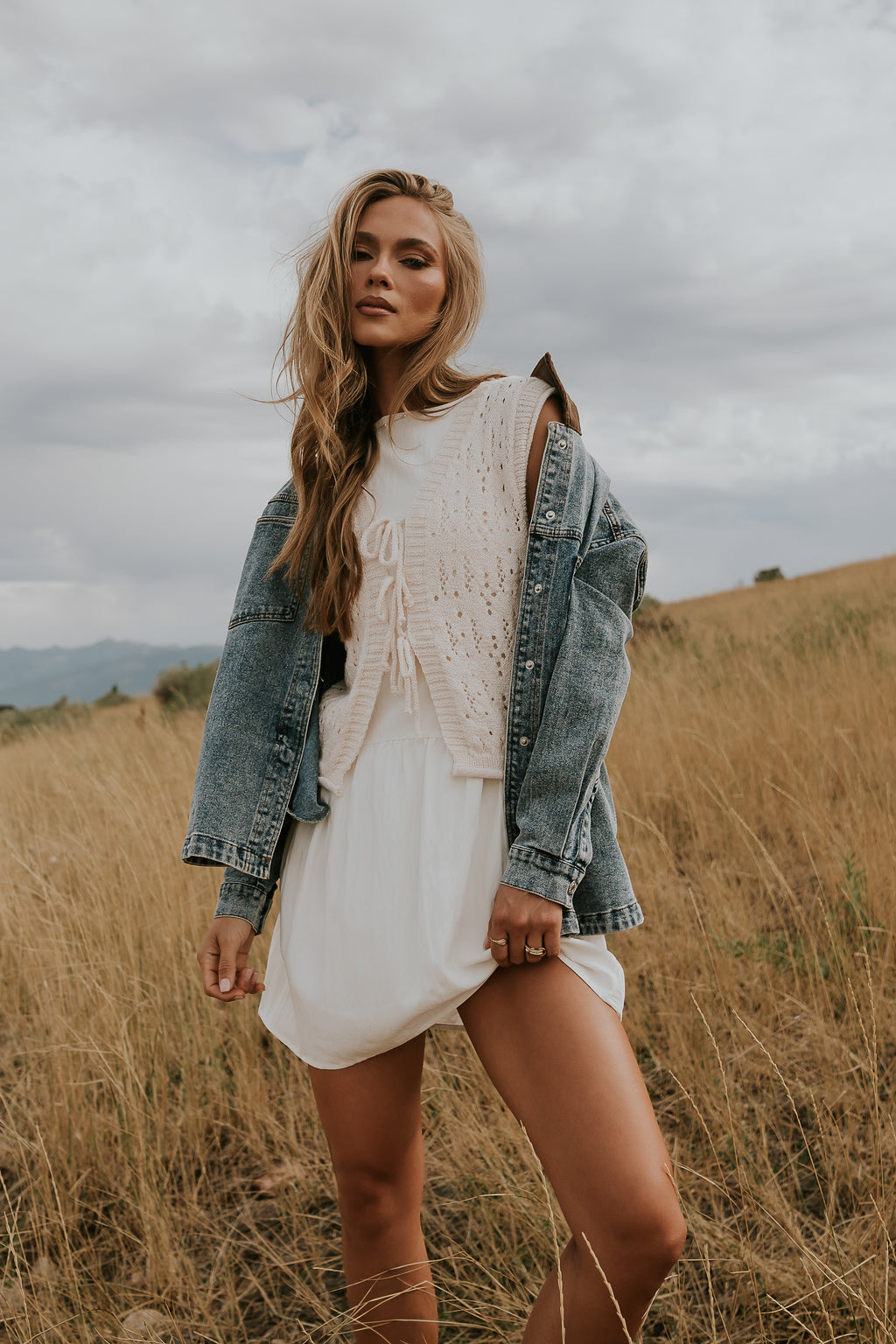 Joana Knit Vest in Ivory - FINAL SALE