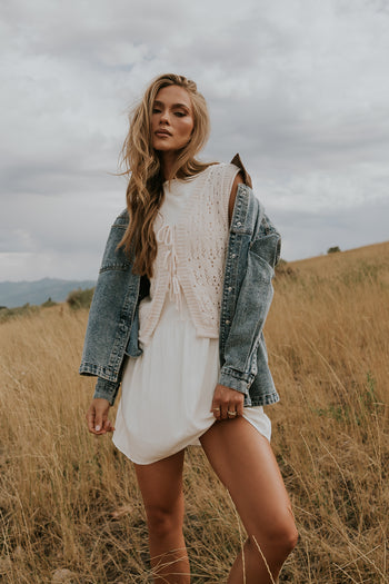 Joana Knit Vest in Ivory - FINAL SALE