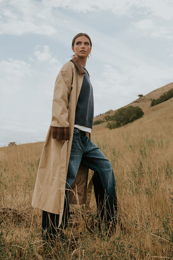 Tulie Contrast Trench Coat - FINAL SALE