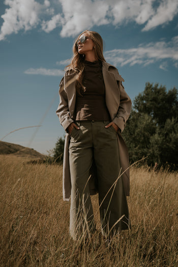 Jannah Wide Leg Pants in Olive - FINAL SALE