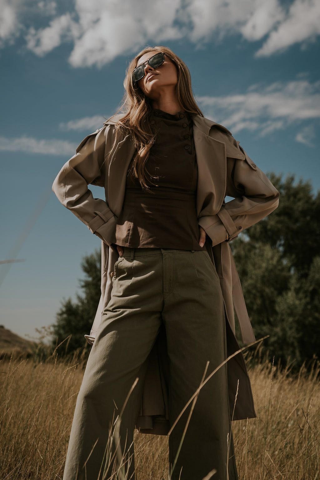 Jannah Wide Leg Pants in Olive - FINAL SALE