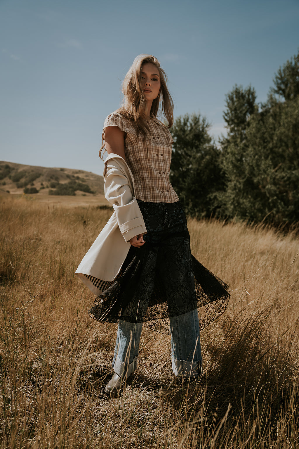 Miley Plaid Button Up Top