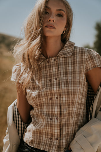 Miley Plaid Button Up Top