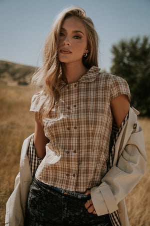 Miley Plaid Button Up Top