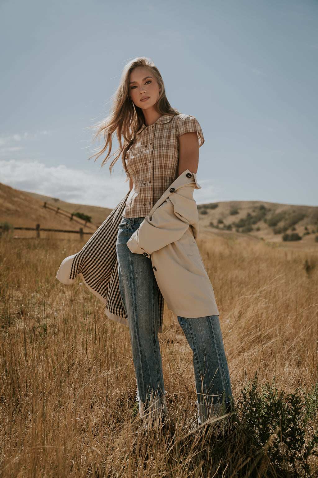 Miley Plaid Button Up Top