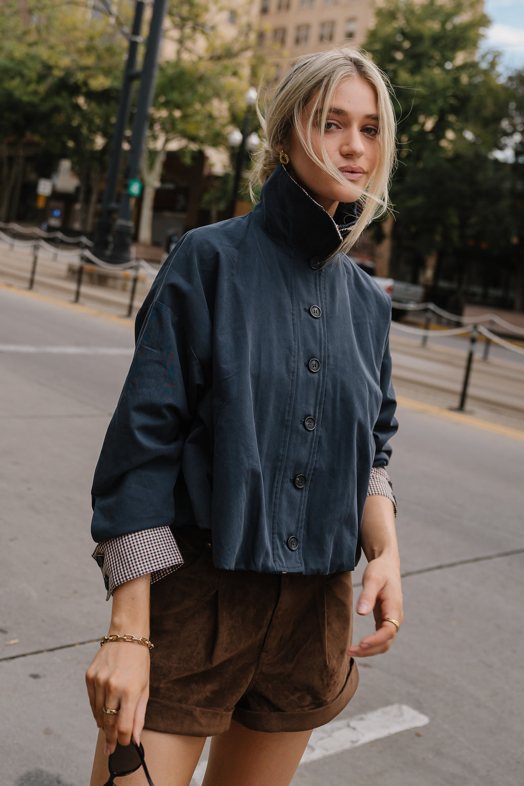 PREORDER - Colette Oversized Trench Jacket in Navy