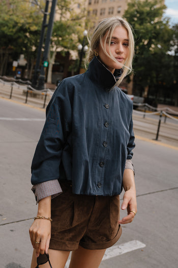 PREORDER - Colette Oversized Trench Jacket in Navy