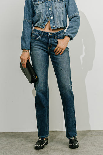 Victoria Straight Leg Jeans in Dark Wash