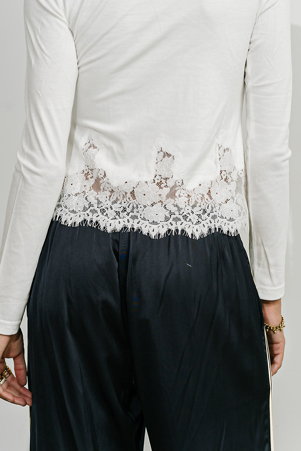 Kesley Lace Mock Neck Top in Ivory