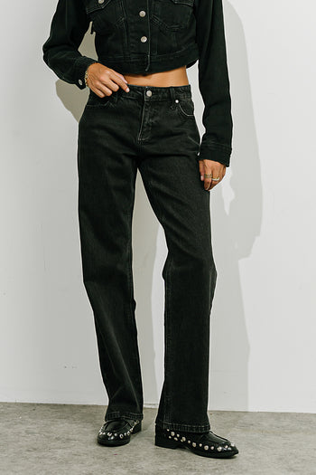 Chandler Mid Rise Straight Leg Jeans