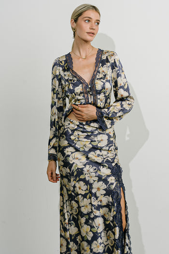 Kirsty Floral Satin Top - FINAL SALE