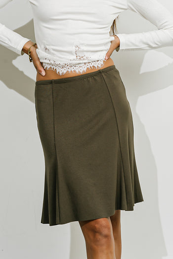 Palmer Knit Skirt in Brown