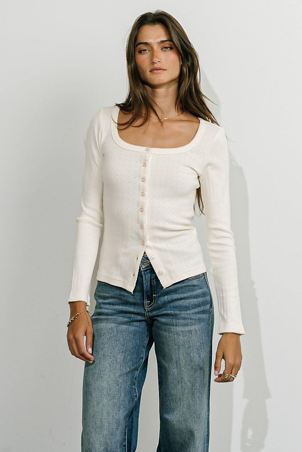 Pura Knit Top in Cream