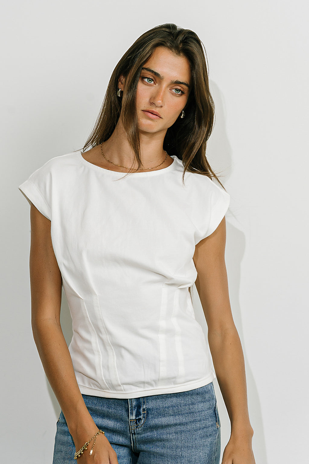 Tam Pleated Top in White