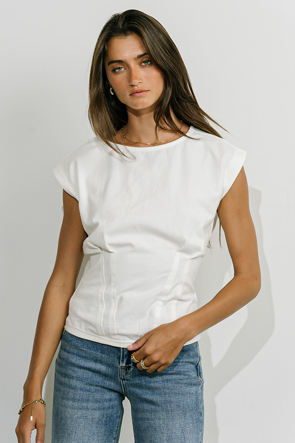 Tam Pleated Top in White