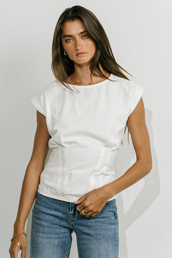 Tam Pleated Top in White