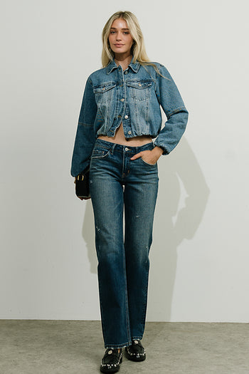 Victoria Straight Leg Jeans in Dark Wash