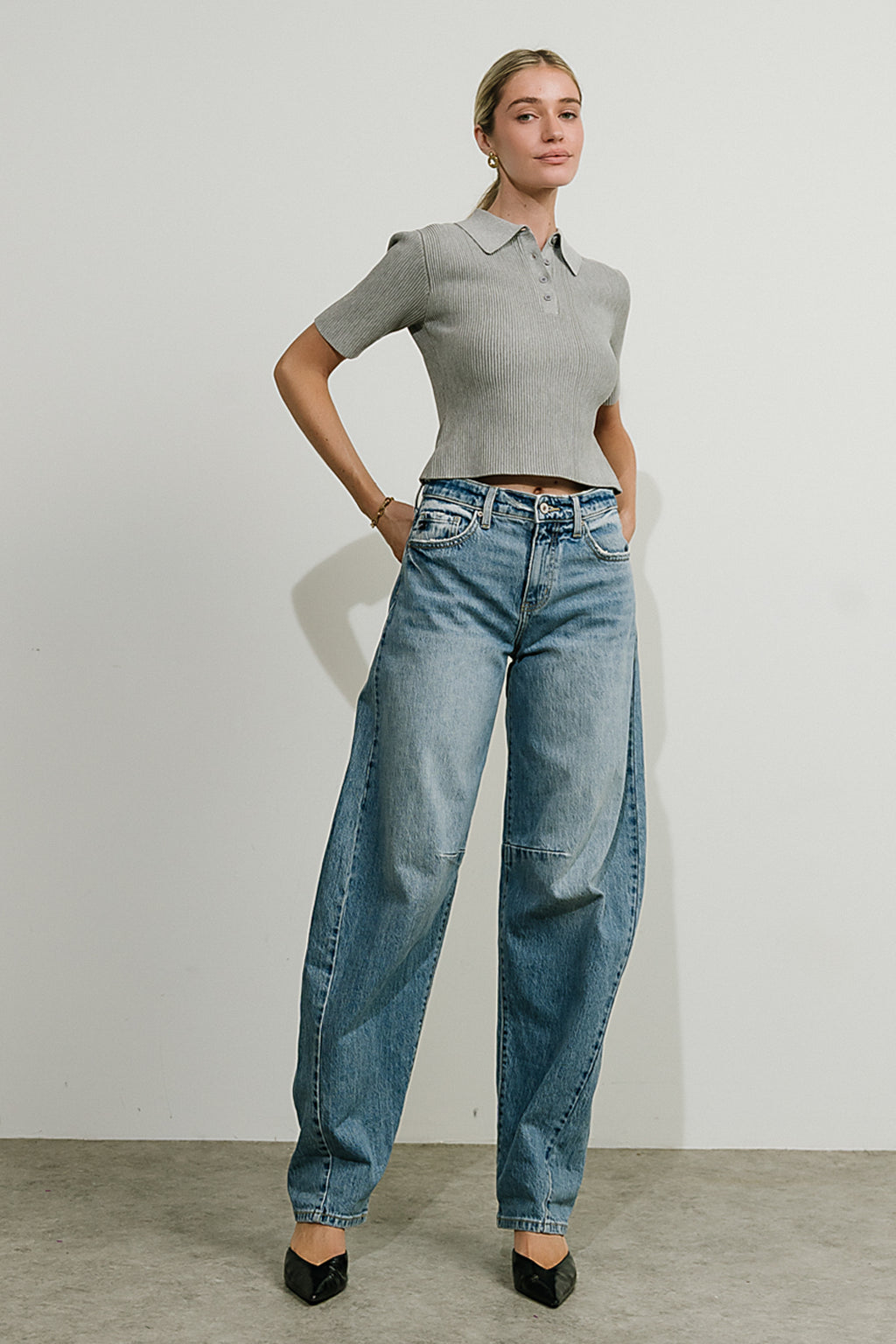 Cami Ribbed Sweater in Grey - FINAL SALE