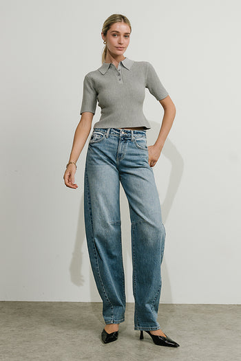 Cami Ribbed Sweater in Grey - FINAL SALE