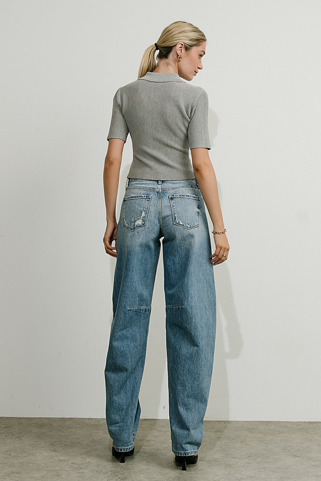 Cami Ribbed Sweater in Grey - FINAL SALE