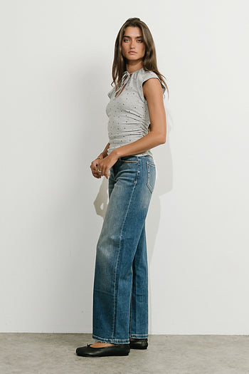 Tasha Mid Rise Relaxed Straight Leg Jeans