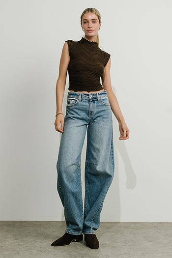 Monet Textured Top in Brown