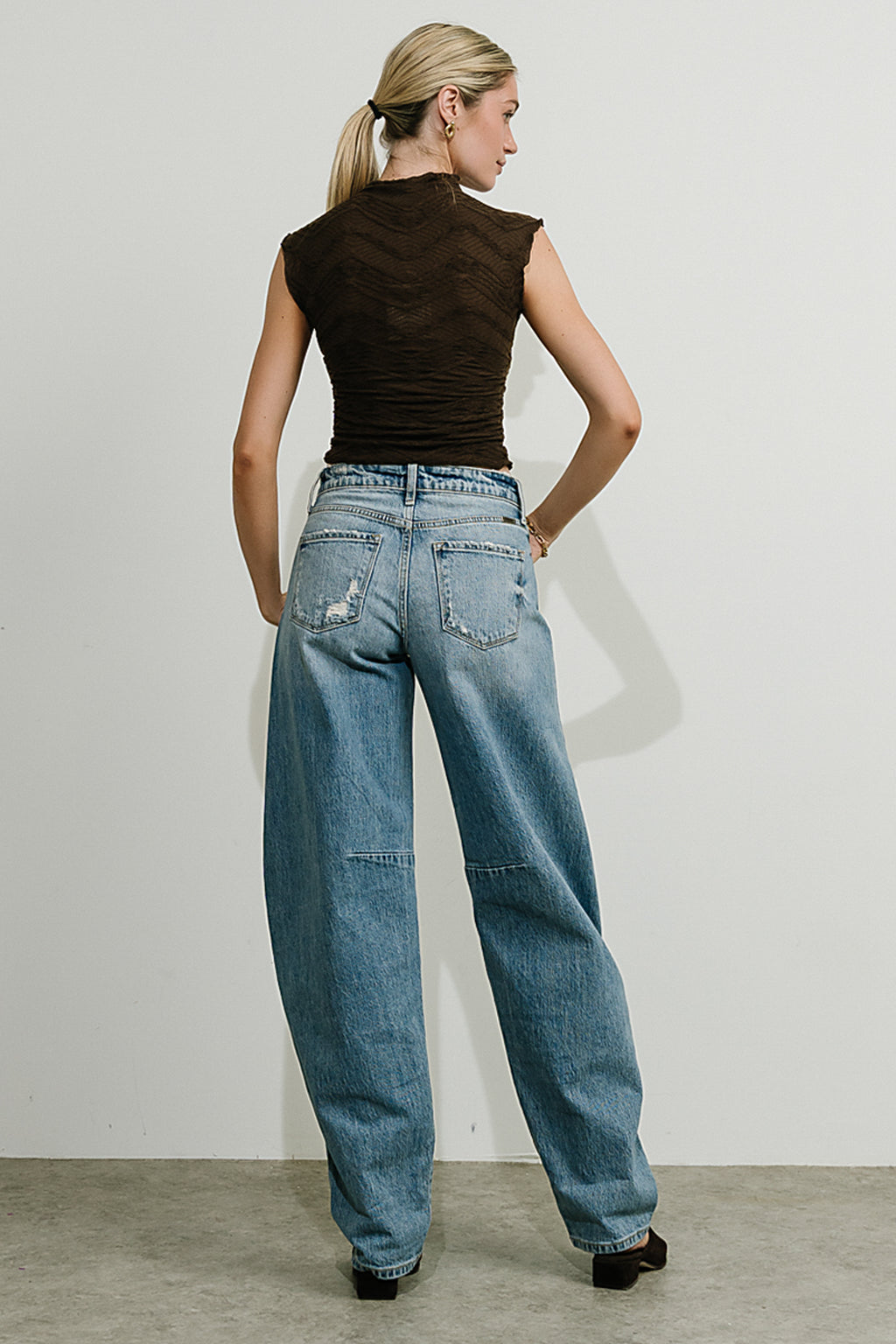 Monet Textured Top in Brown