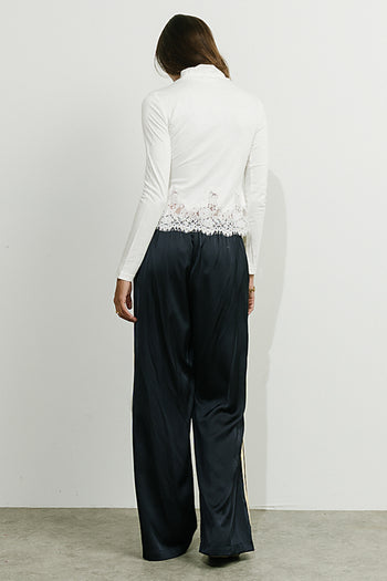 Kesley Lace Mock Neck Top in Ivory
