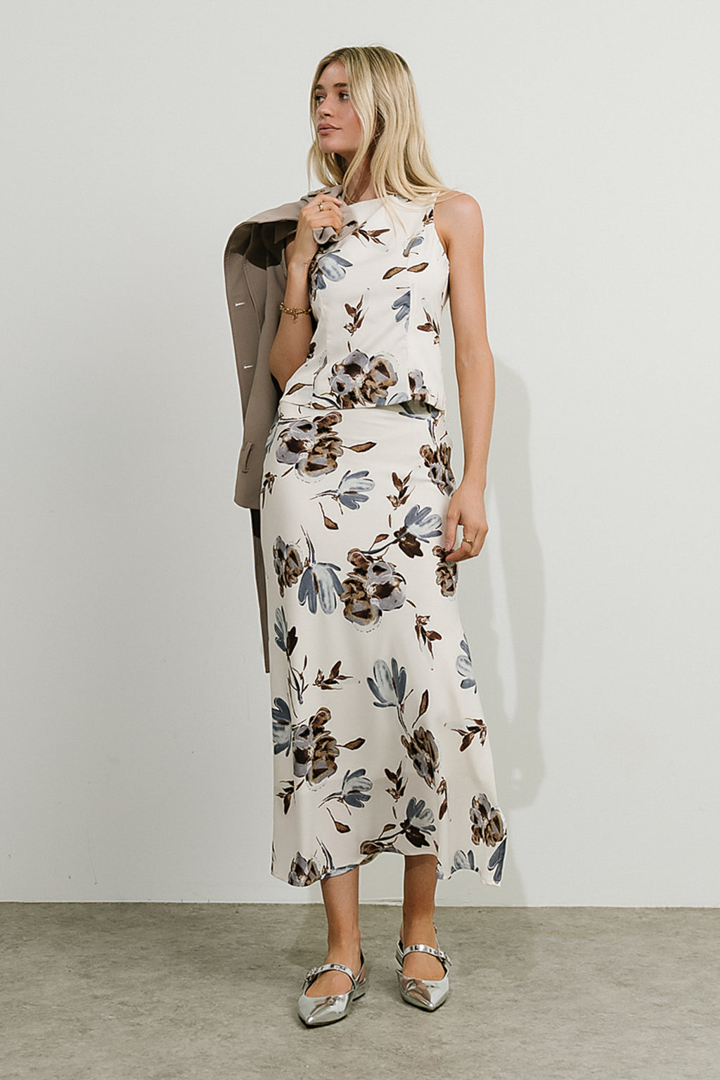 Eden Floral Top in Cream