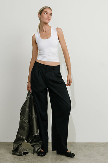 Alexa Pinstripe Barrel Trousers