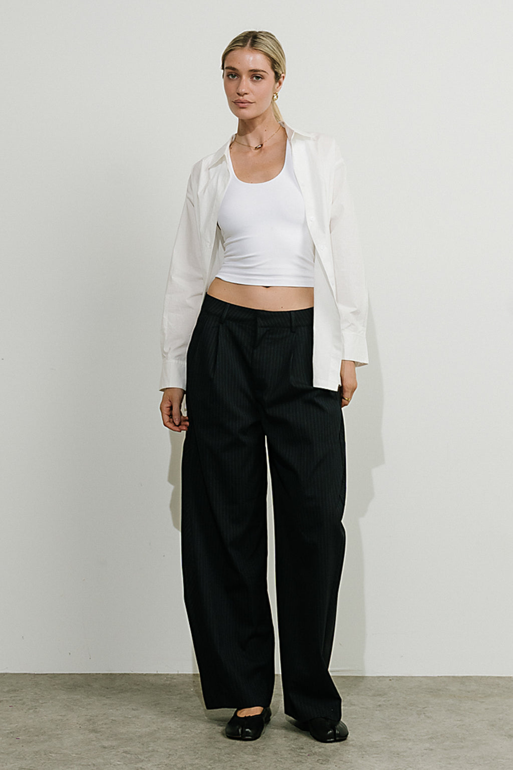 Alexa Pinstripe Barrel Trousers