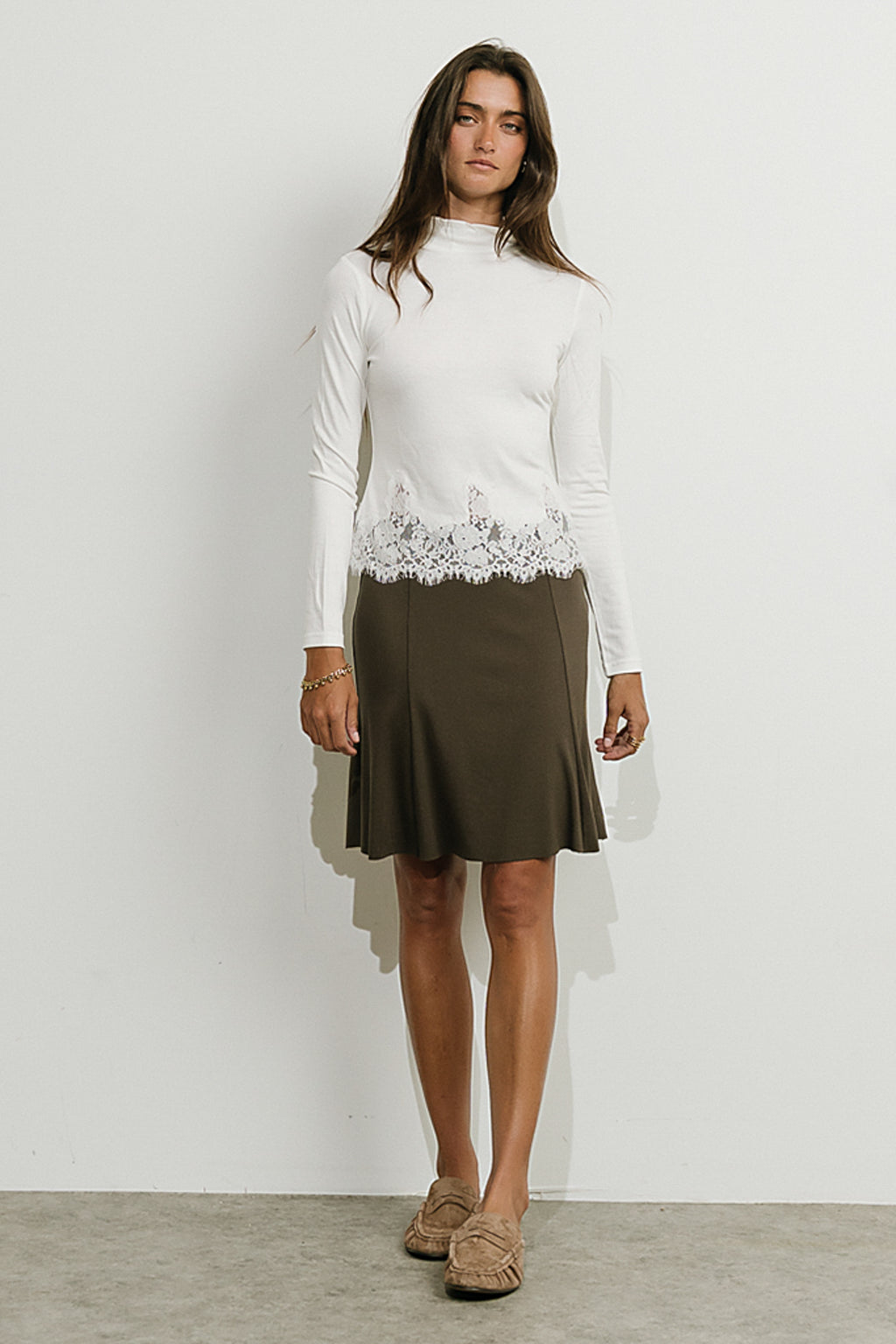 Palmer Knit Skirt in Brown