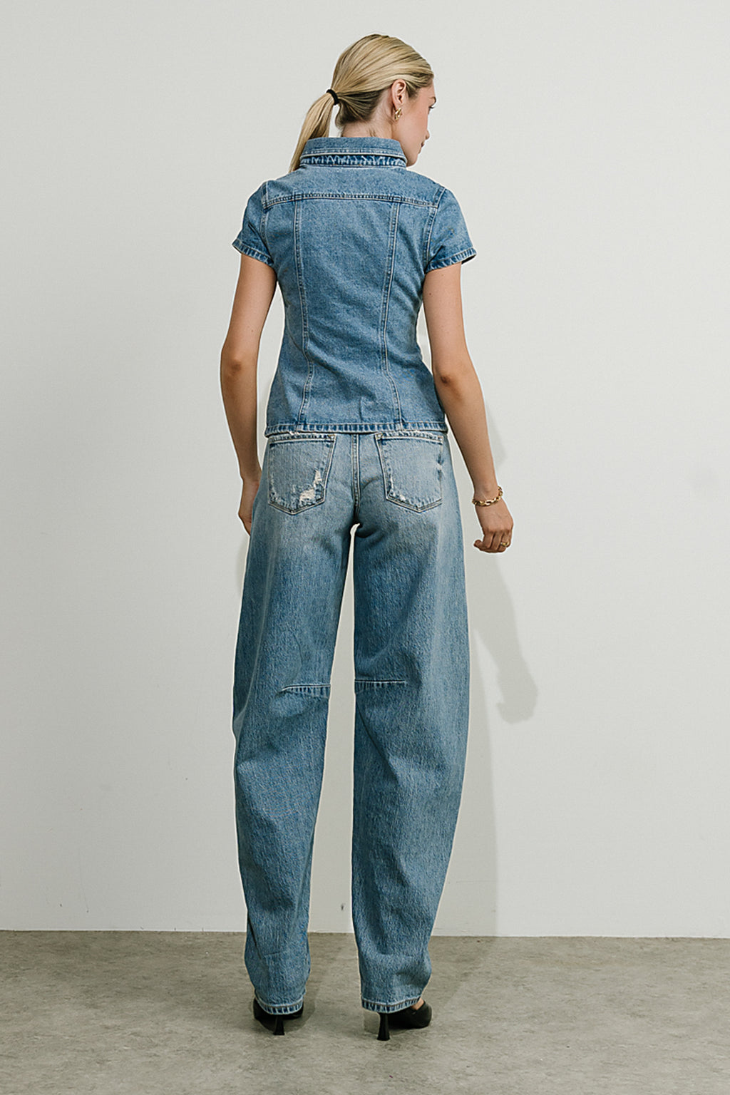Briley Denim Button Up in Medium Wash