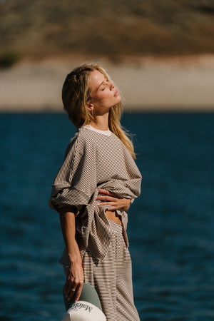 Shelby Striped Top in Natural