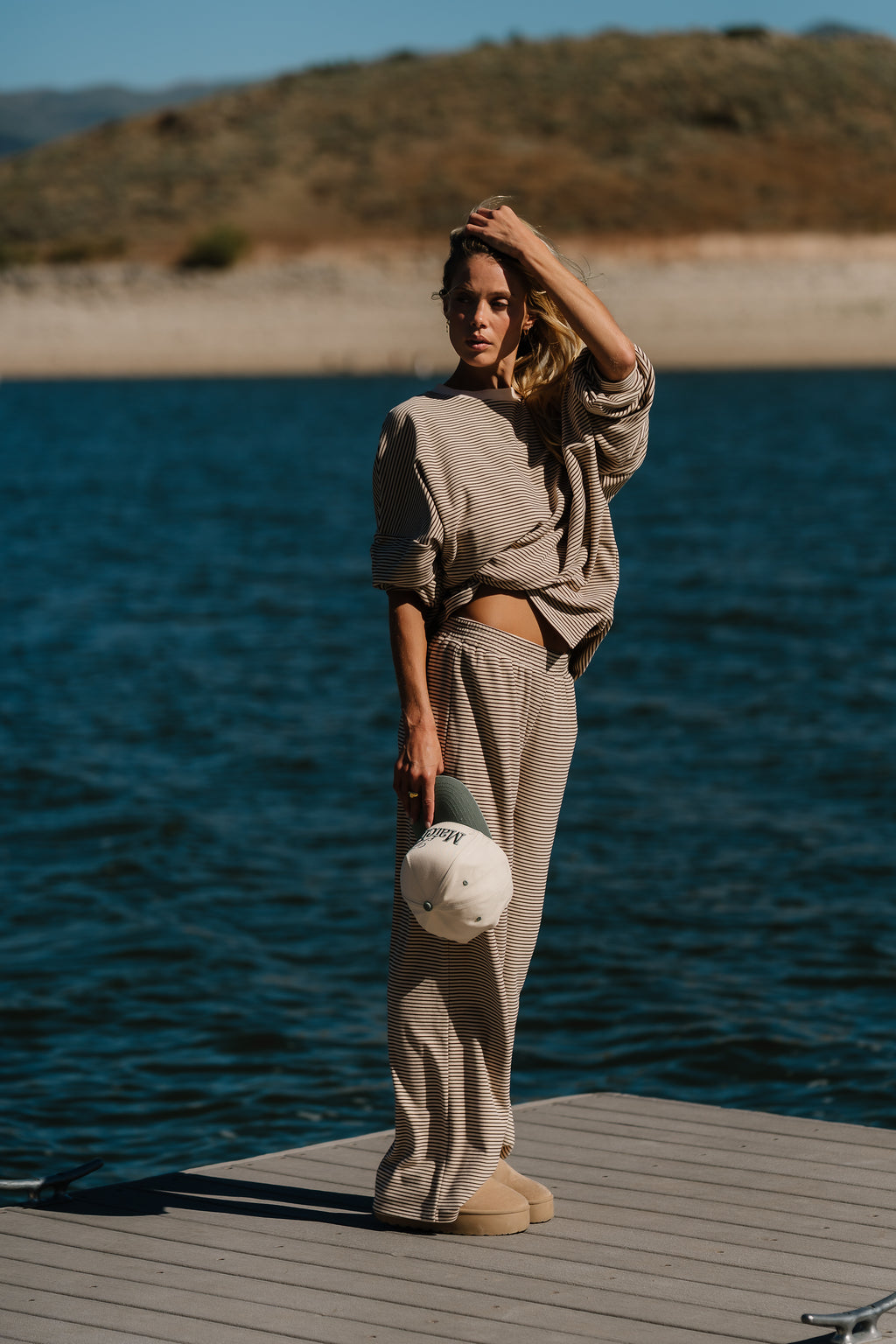 Shelby Striped Pants in Natural