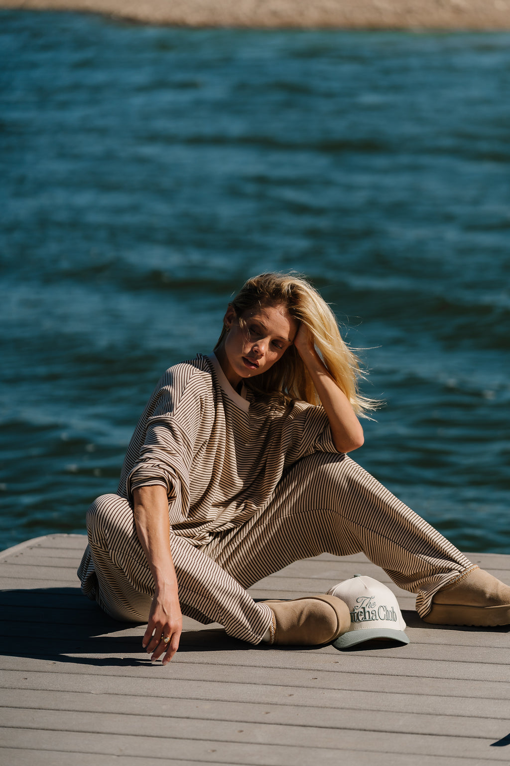 Shelby Striped Pants in Natural