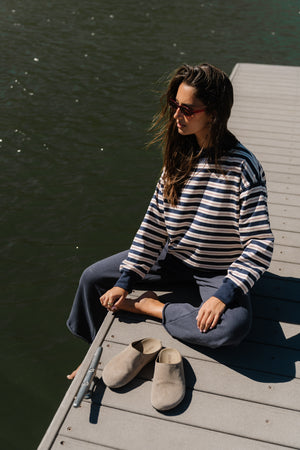 Jaxie Wide Leg Pants in Navy