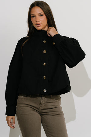 Gia Bubble Jacket in Black