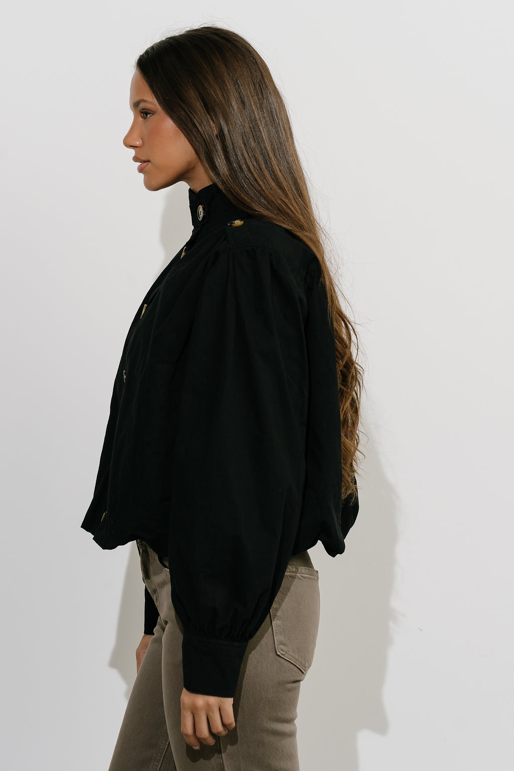 Gia Bubble Jacket in Black