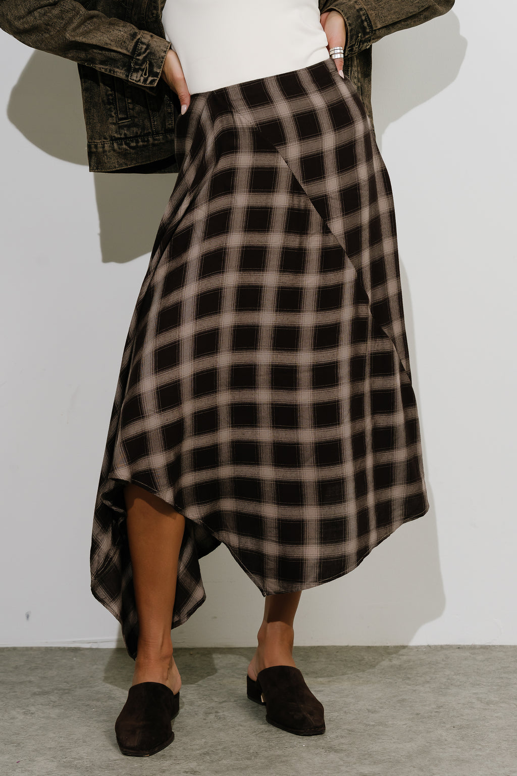 Esme Plaid Midi Skirt
