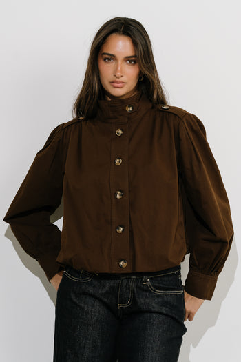 Gia Bubble Jacket in Dark Brown