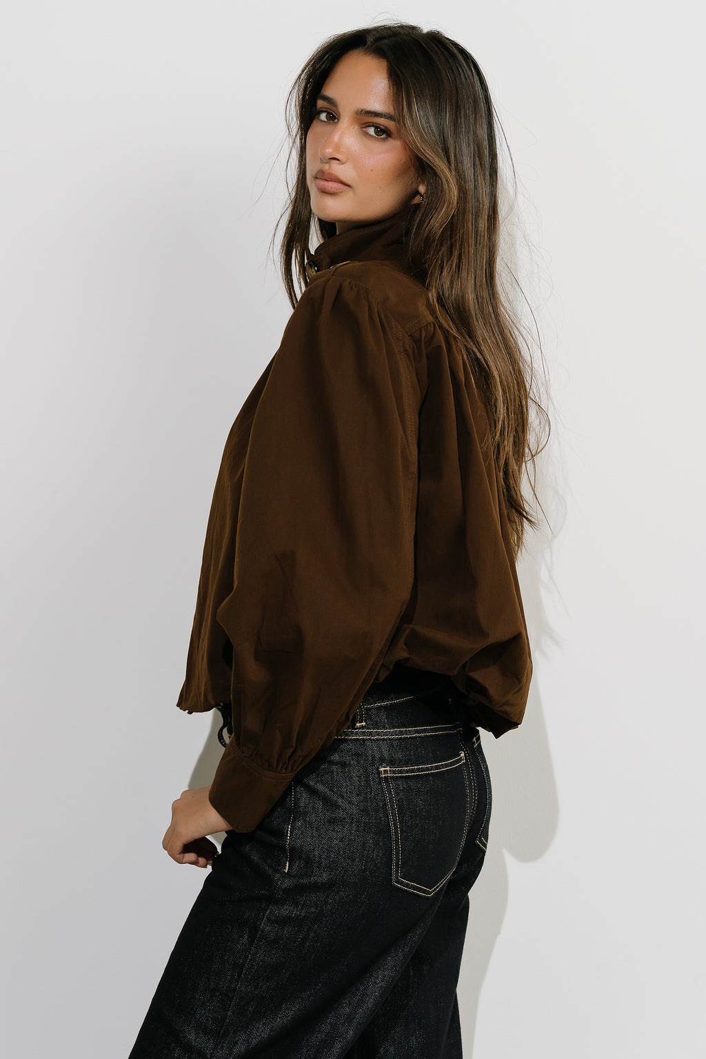Gia Bubble Jacket in Dark Brown
