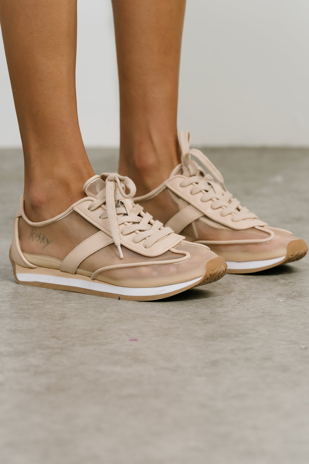 Flash Mesh Sneaker in Nude