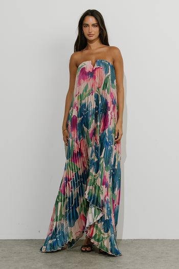 Aylani Floral Accordion Maxi Dress